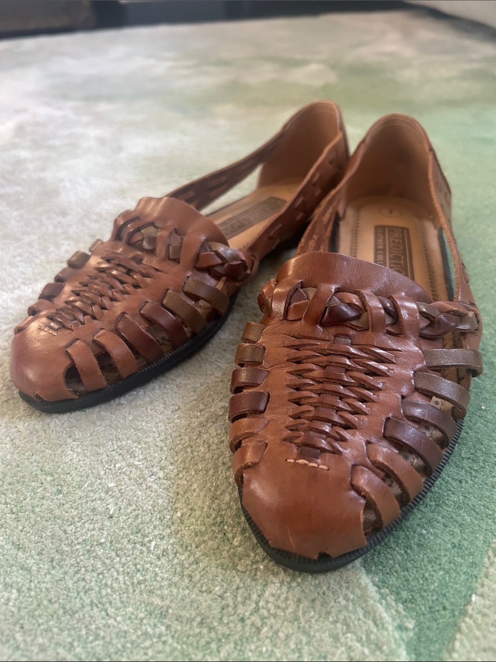 Predictions Brown Woven Leather Slip-On Loafers